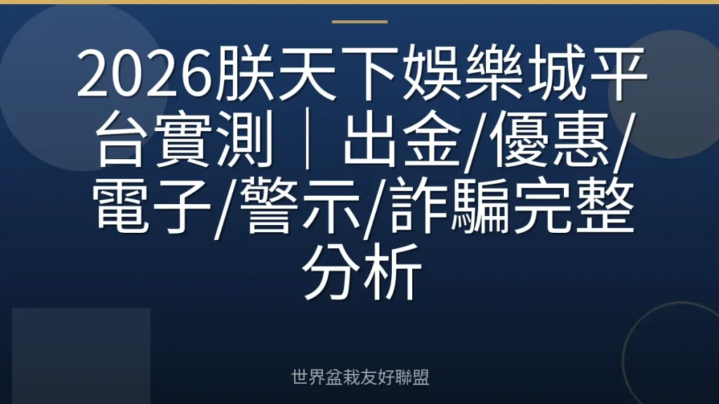 2026朕天下娛樂城平台實測|出金/優惠/電子/警示/詐騙完整分析