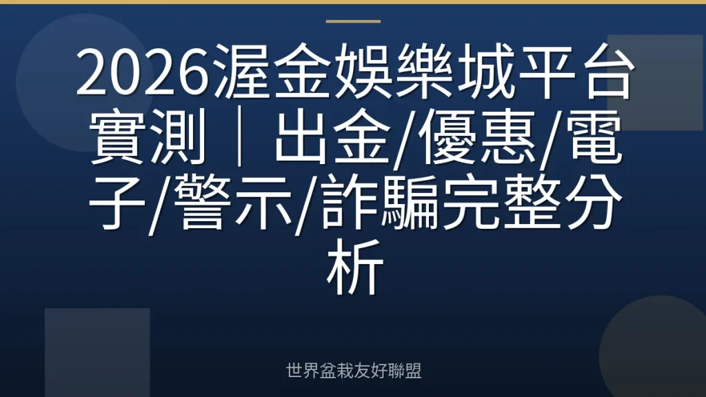 2026渥金娛樂城平台實測|出金/優惠/電子/警示/詐騙完整分析