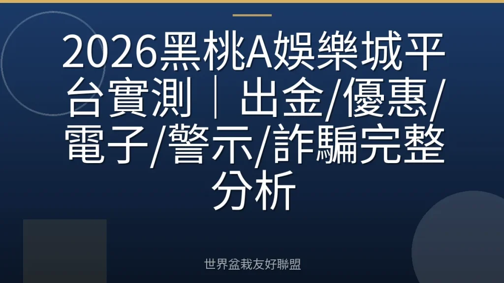 2026黑桃A娛樂城平台實測|出金/優惠/電子/警示/詐騙完整分析