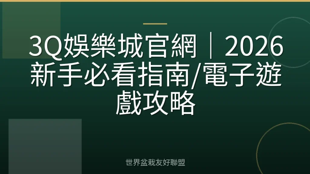 3Q娛樂城官網｜2026新手必看指南/電子遊戲攻略