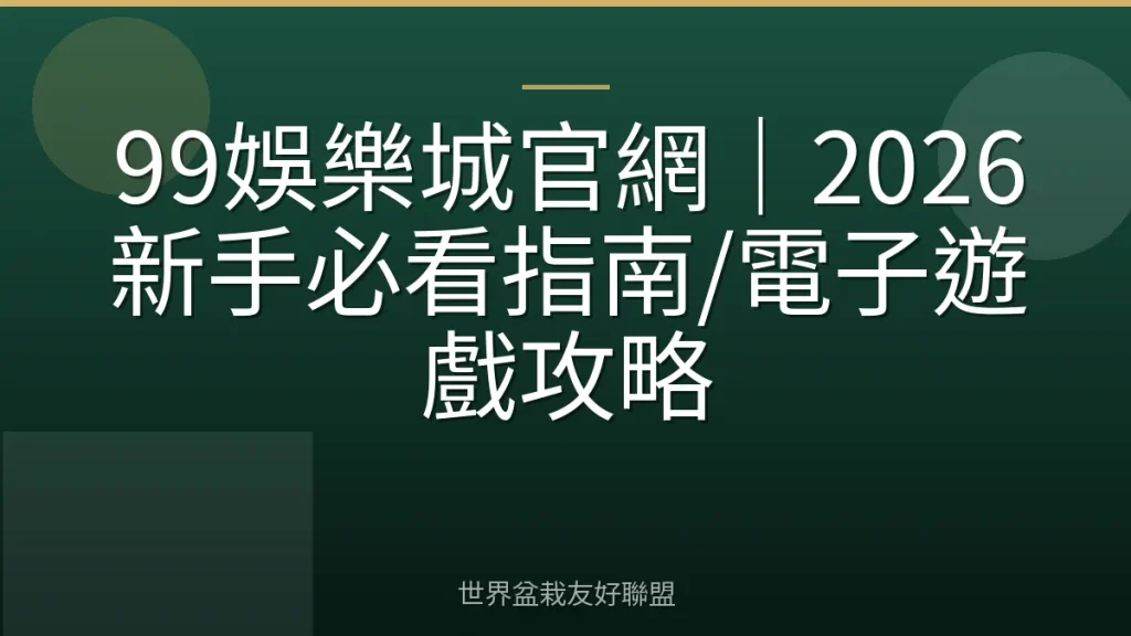 99娛樂城官網｜2026新手必看指南/電子遊戲攻略