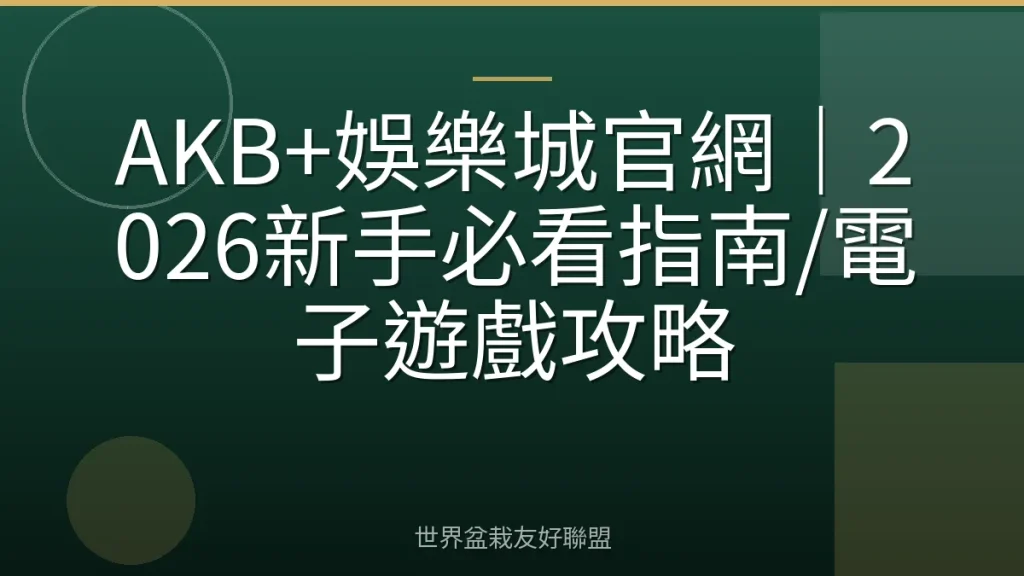 AKB+娛樂城官網｜2026新手必看指南/電子遊戲攻略