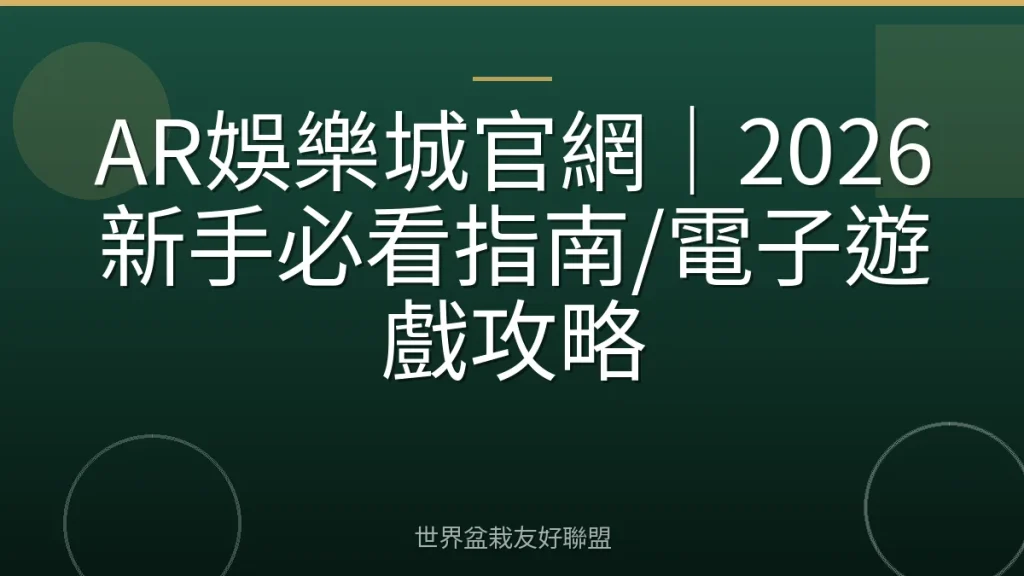 AR娛樂城官網|2026新手必看指南/電子遊戲攻略