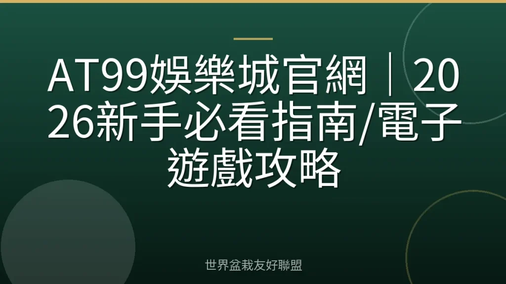AT99娛樂城官網|2026新手必看指南/電子遊戲攻略
