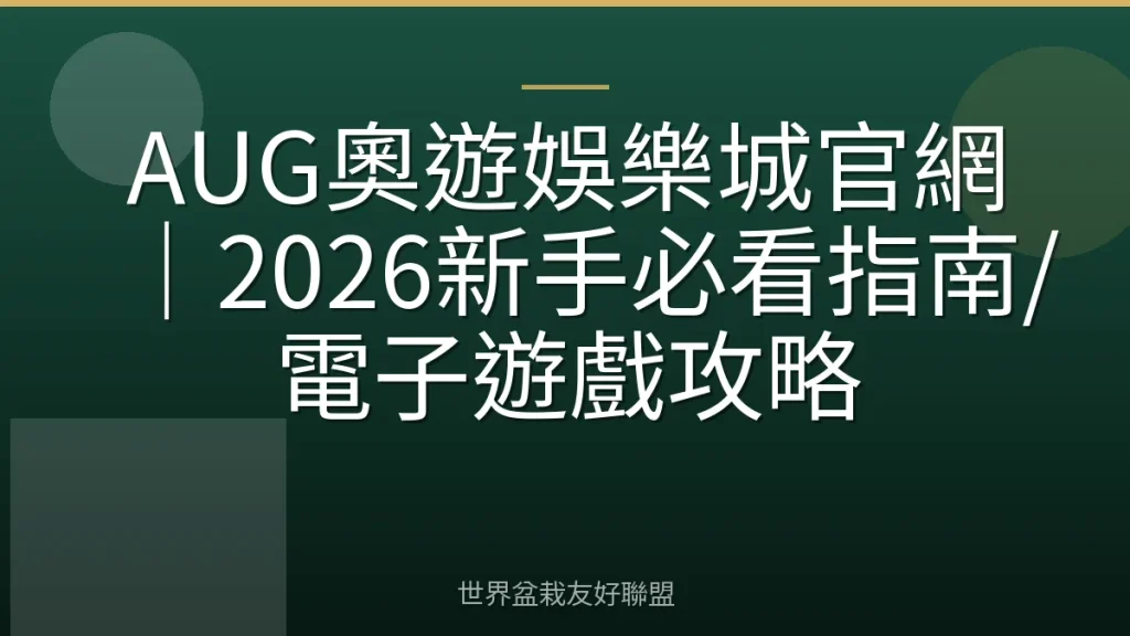 AUG奧遊娛樂城官網｜2026新手必看指南/電子遊戲攻略