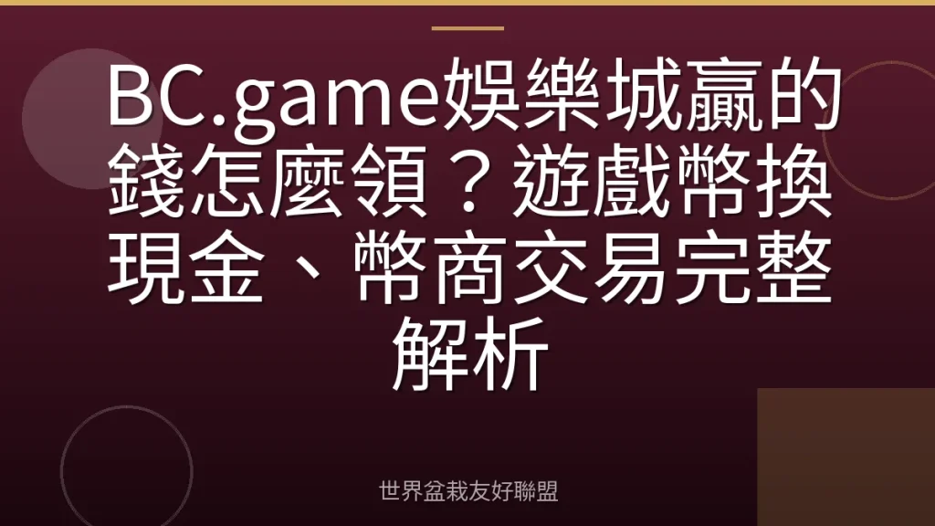 BC.game娛樂城贏的錢怎麼領？遊戲幣換現金、幣商交易完整解析
