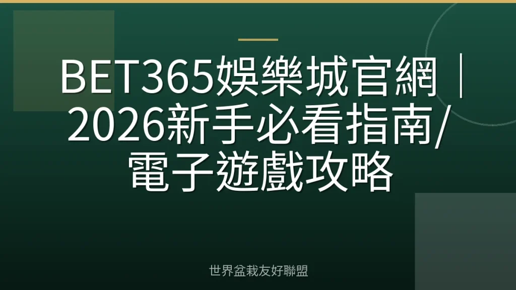 BET365娛樂城官網|2026新手必看指南/電子遊戲攻略