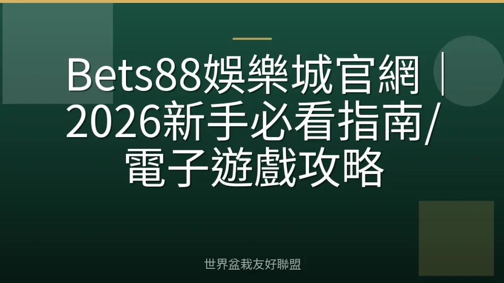 Bets88娛樂城官網｜2026新手必看指南/電子遊戲攻略