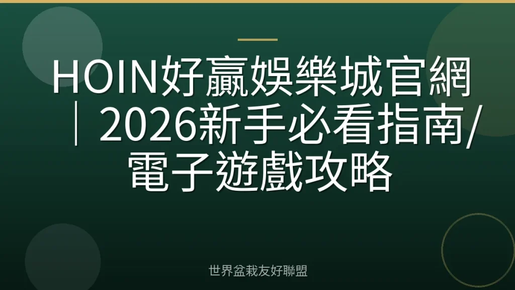 HOIN好贏娛樂城官網|2026新手必看指南/電子遊戲攻略