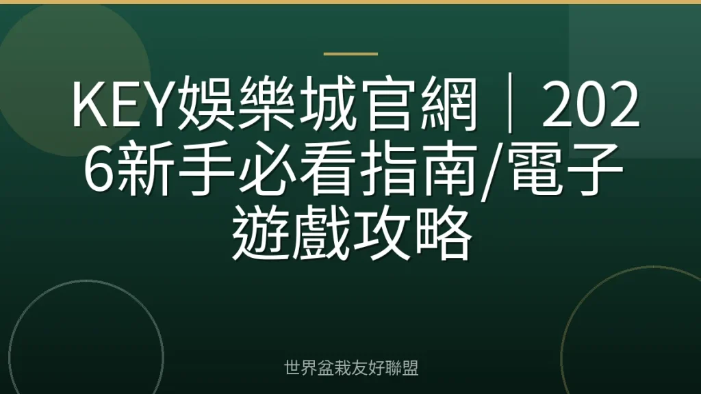 KEY娛樂城官網|2026新手必看指南/電子遊戲攻略