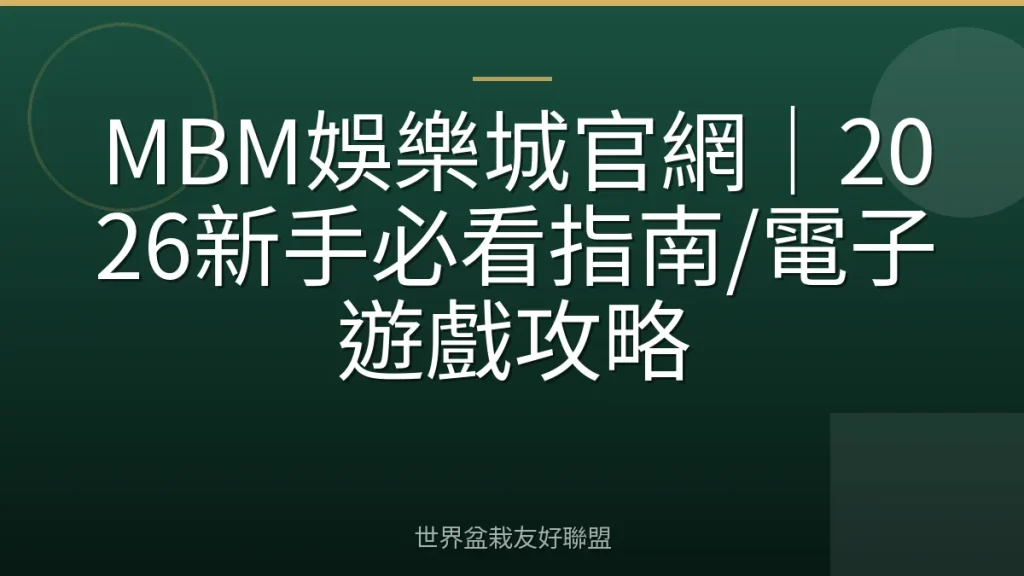 MBM娛樂城官網|2026新手必看指南/電子遊戲攻略