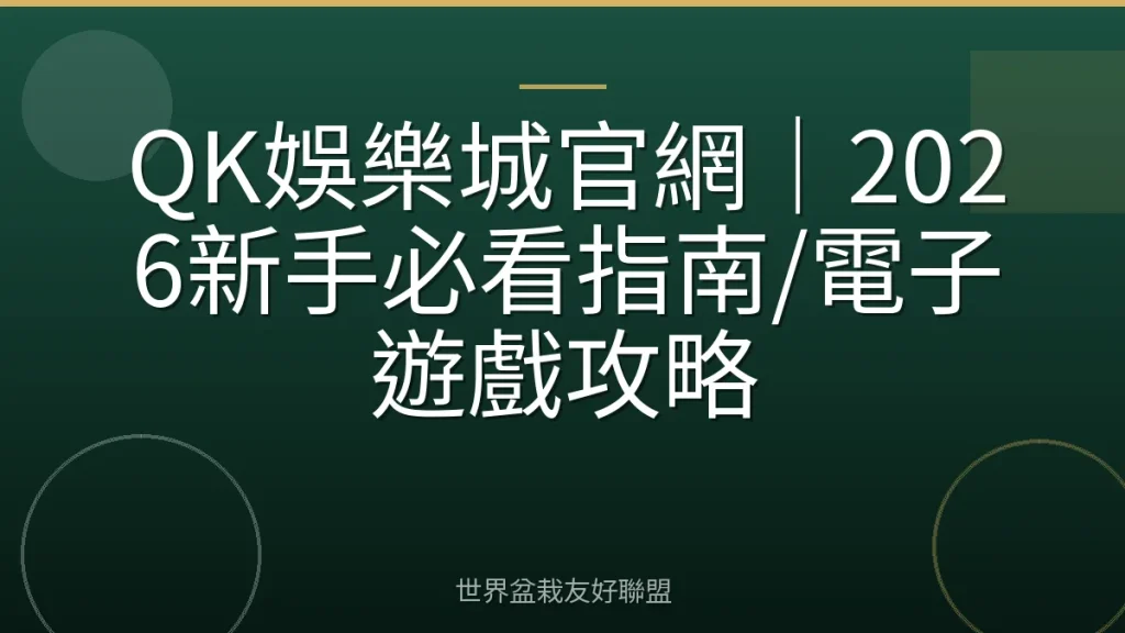 QK娛樂城官網｜2026新手必看指南/電子遊戲攻略