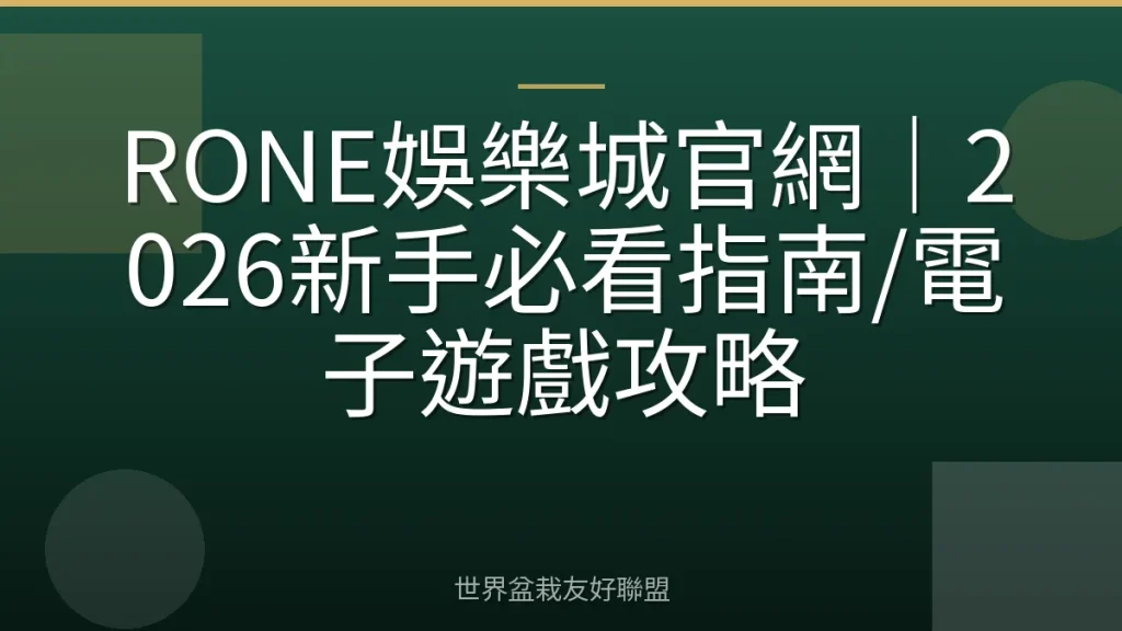 RONE娛樂城官網|2026新手必看指南/電子遊戲攻略