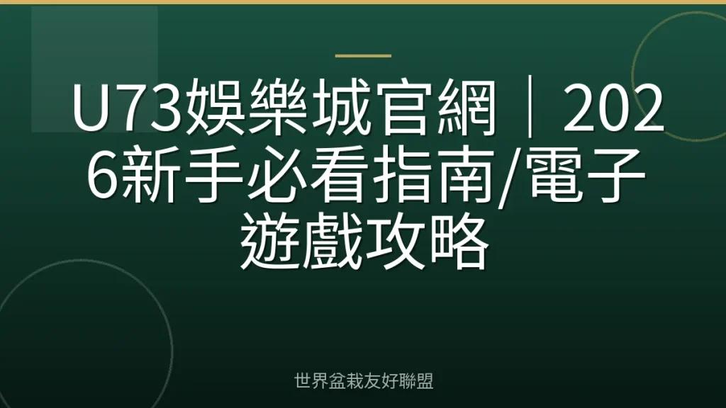 U73娛樂城官網|2026新手必看指南/電子遊戲攻略
