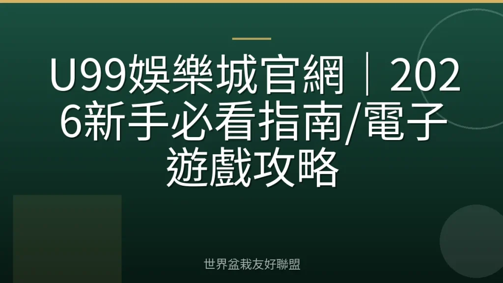U99娛樂城官網｜2026新手必看指南/電子遊戲攻略