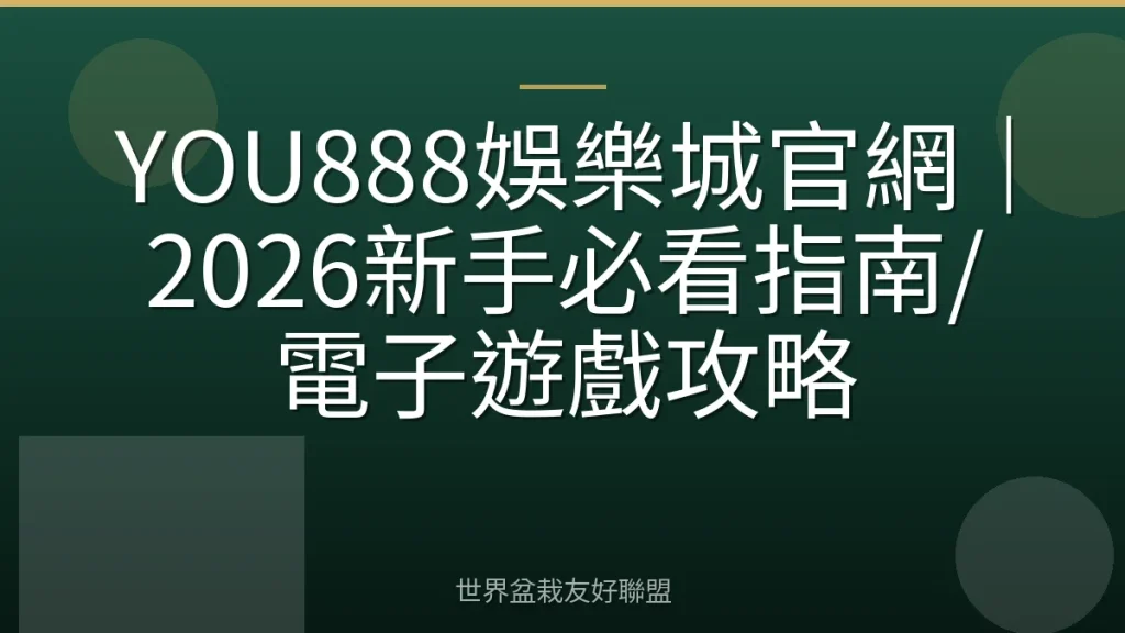 YOU888娛樂城官網｜2026新手必看指南/電子遊戲攻略