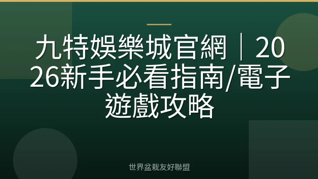 九特娛樂城官網｜2026新手必看指南/電子遊戲攻略