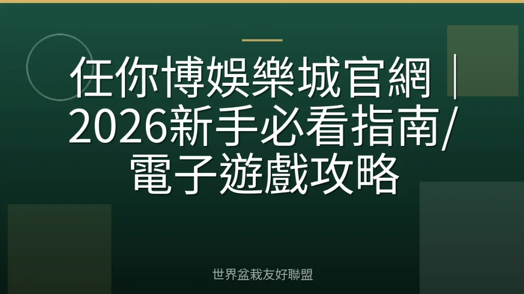任你博娛樂城官網｜2026新手必看指南/電子遊戲攻略