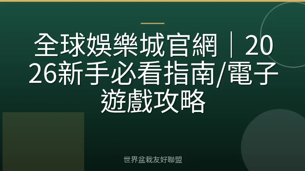 全球娛樂城官網|2026新手必看指南/電子遊戲攻略