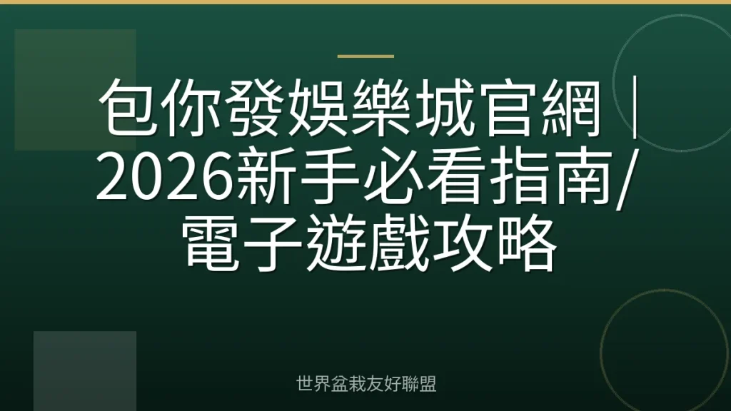 包你發娛樂城官網|2026新手必看指南/電子遊戲攻略
