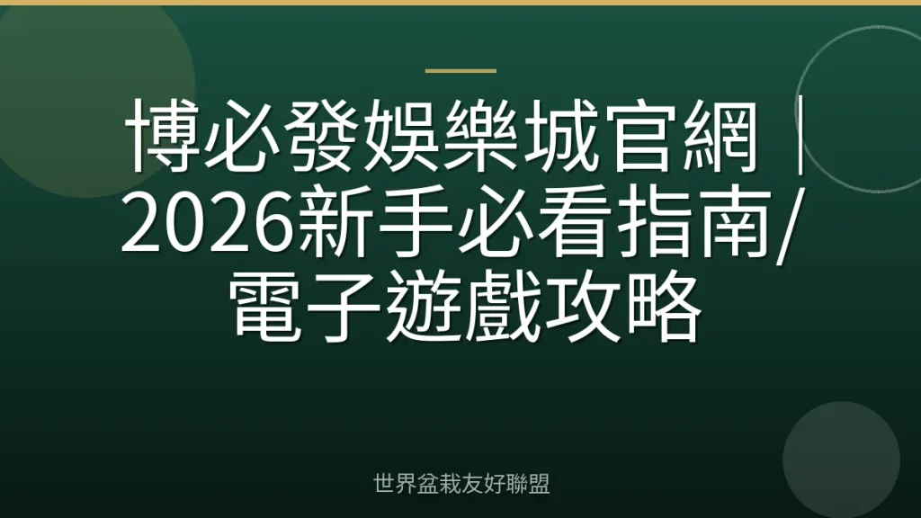 博必發娛樂城官網|2026新手必看指南/電子遊戲攻略