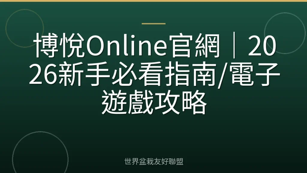 博悅Online官網|2026新手必看指南/電子遊戲攻略