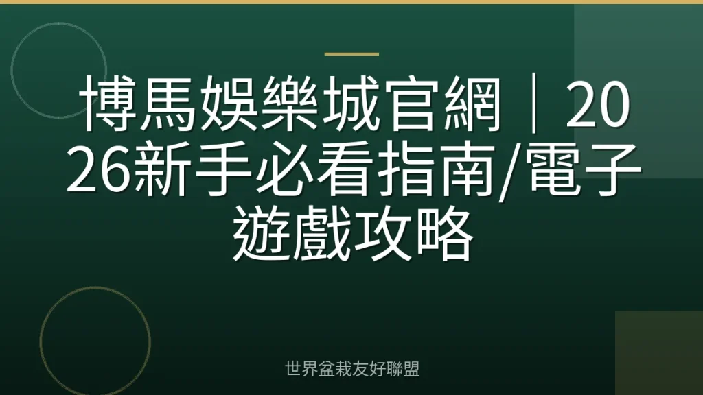 博馬娛樂城官網|2026新手必看指南/電子遊戲攻略