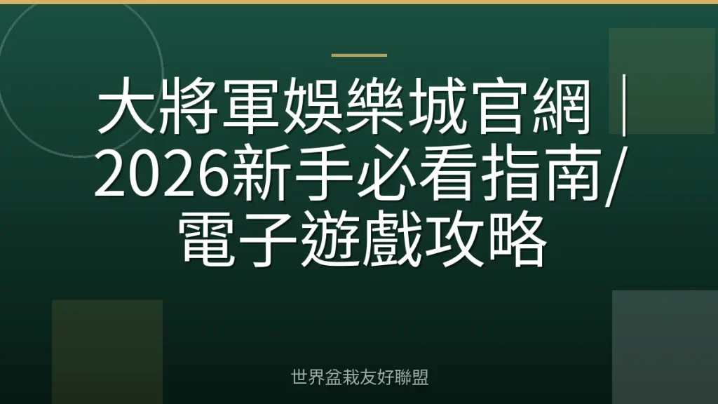 大將軍娛樂城官網|2026新手必看指南/電子遊戲攻略