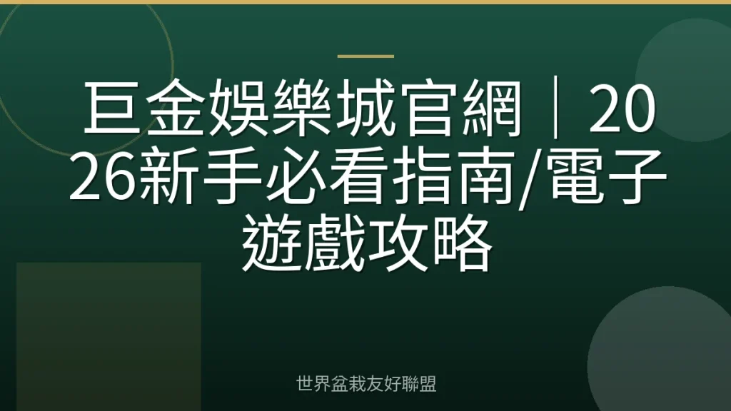 巨金娛樂城官網|2026新手必看指南/電子遊戲攻略