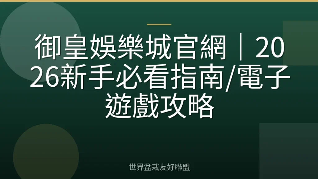 御皇娛樂城官網|2026新手必看指南/電子遊戲攻略