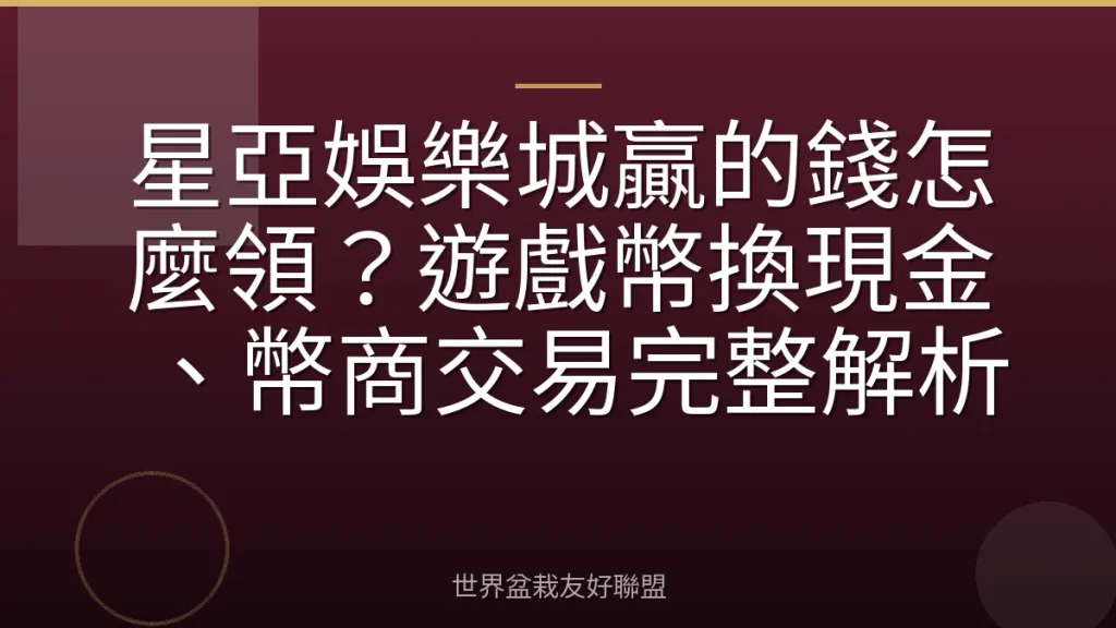 星亞娛樂城贏的錢怎麼領?遊戲幣換現金、幣商交易完整解析