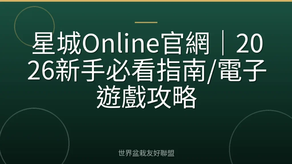 星城Online官網｜2026新手必看指南/電子遊戲攻略