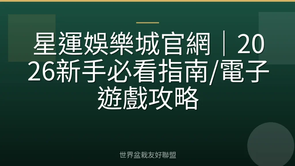 星運娛樂城官網|2026新手必看指南/電子遊戲攻略