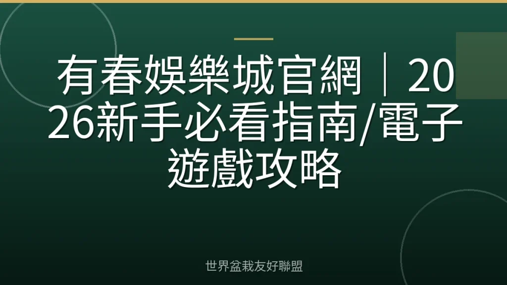 有春娛樂城官網|2026新手必看指南/電子遊戲攻略