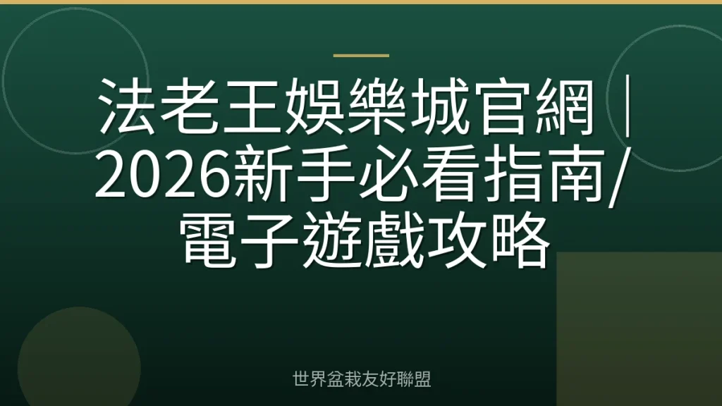 法老王娛樂城官網|2026新手必看指南/電子遊戲攻略