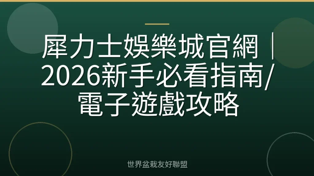 犀力士娛樂城官網|2026新手必看指南/電子遊戲攻略