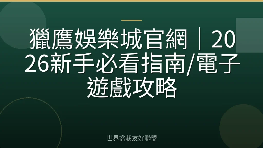 獵鷹娛樂城官網|2026新手必看指南/電子遊戲攻略