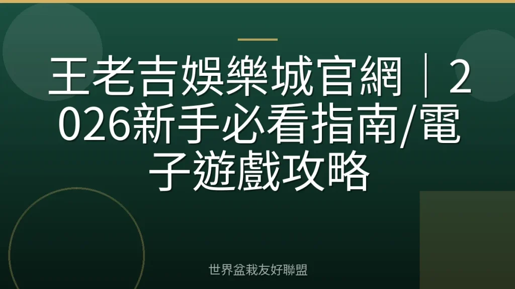 王老吉娛樂城官網|2026新手必看指南/電子遊戲攻略