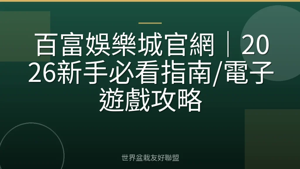 百富娛樂城官網|2026新手必看指南/電子遊戲攻略