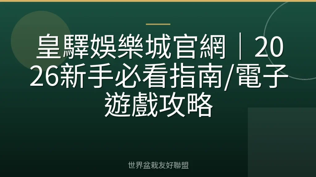 皇驛娛樂城官網|2026新手必看指南/電子遊戲攻略