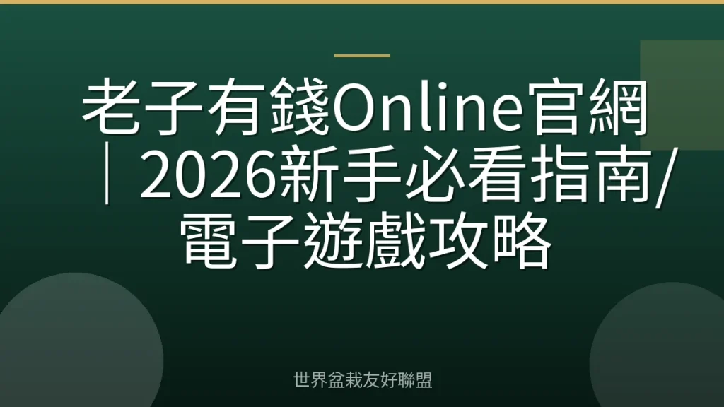 老子有錢Online官網|2026新手必看指南/電子遊戲攻略
