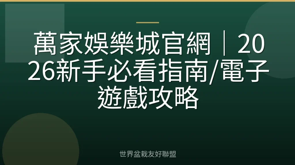 萬家娛樂城官網|2026新手必看指南/電子遊戲攻略