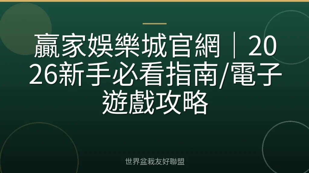 贏家娛樂城官網|2026新手必看指南/電子遊戲攻略