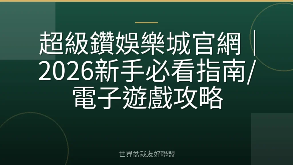 超級鑽娛樂城官網|2026新手必看指南/電子遊戲攻略