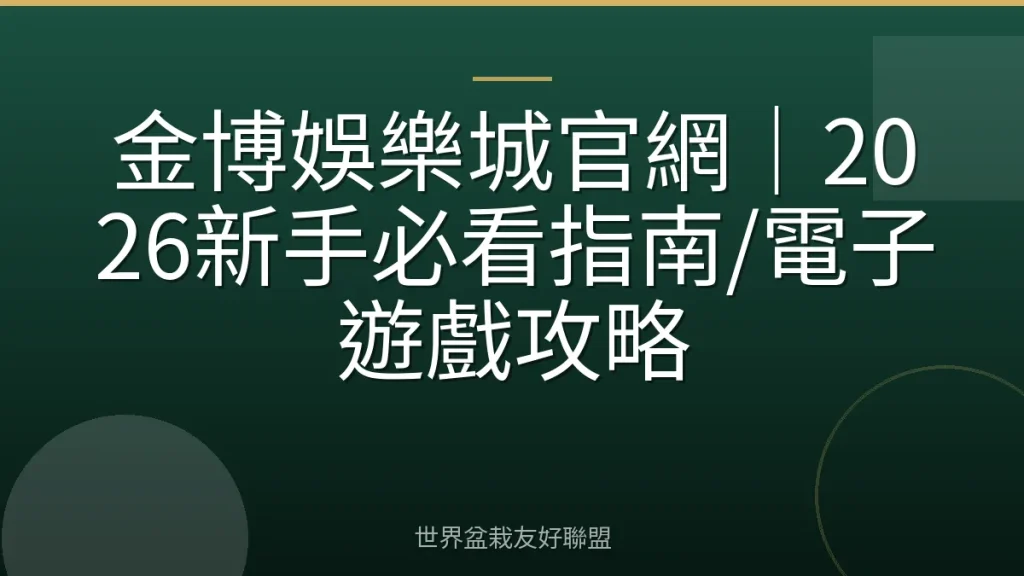 金博娛樂城官網|2026新手必看指南/電子遊戲攻略