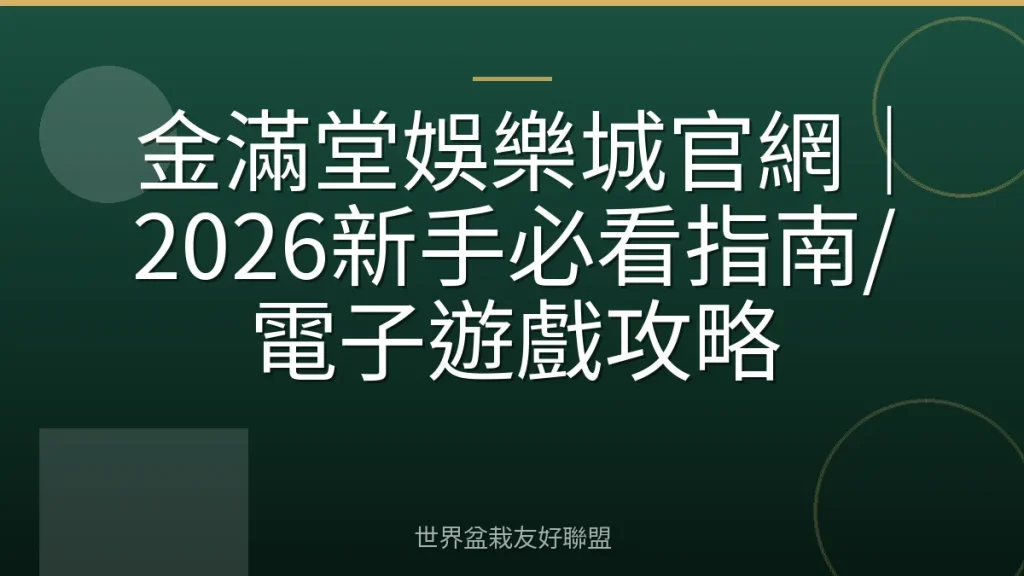 金滿堂娛樂城官網|2026新手必看指南/電子遊戲攻略