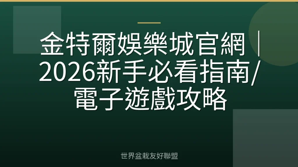 金特爾娛樂城官網|2026新手必看指南/電子遊戲攻略