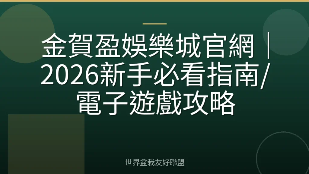 金賀盈娛樂城官網|2026新手必看指南/電子遊戲攻略