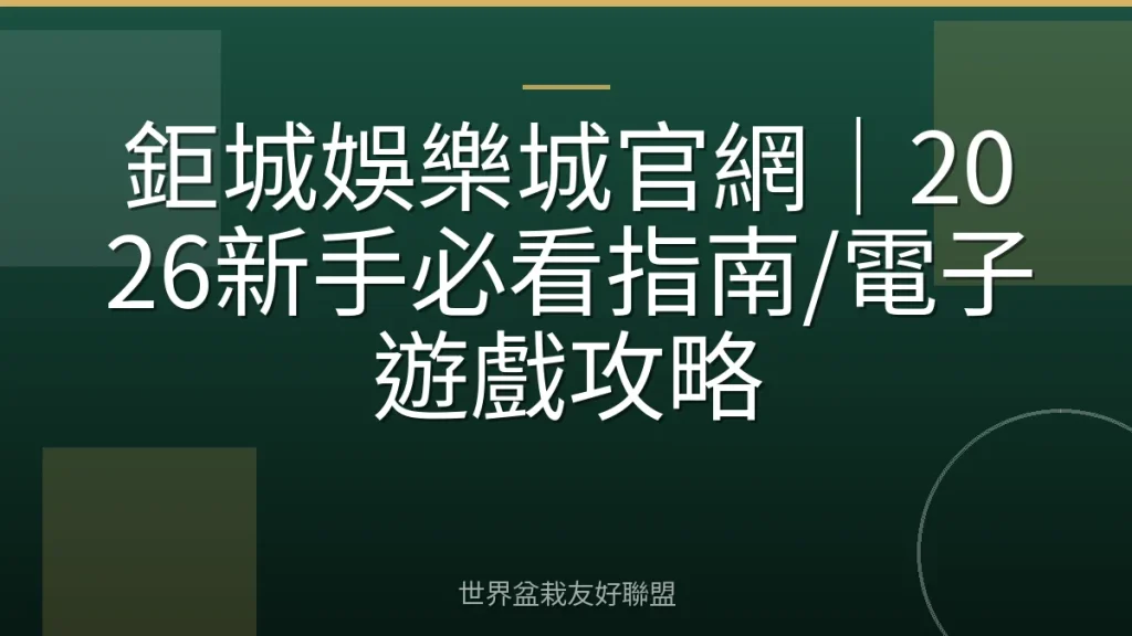 鉅城娛樂城官網|2026新手必看指南/電子遊戲攻略