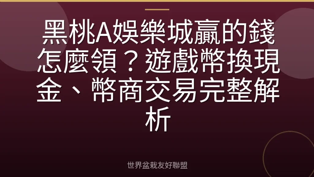 黑桃A娛樂城贏的錢怎麼領?遊戲幣換現金、幣商交易完整解析
